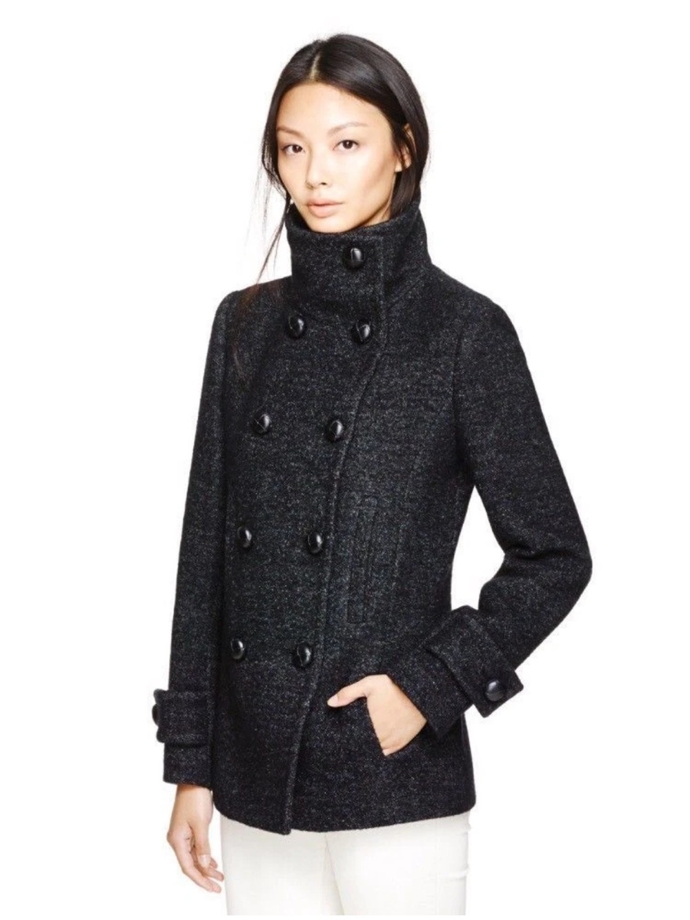Aritzia Talula Babaton Howell Wool Cashmere Peacoat Black Small Made in Canada⭐️